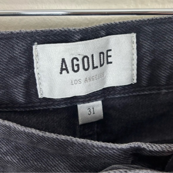 Agolde Valen Mid Rise Vintage Straight Leg Jeans Size 31 In Hitch Black Rigid - Picture 6 of 11